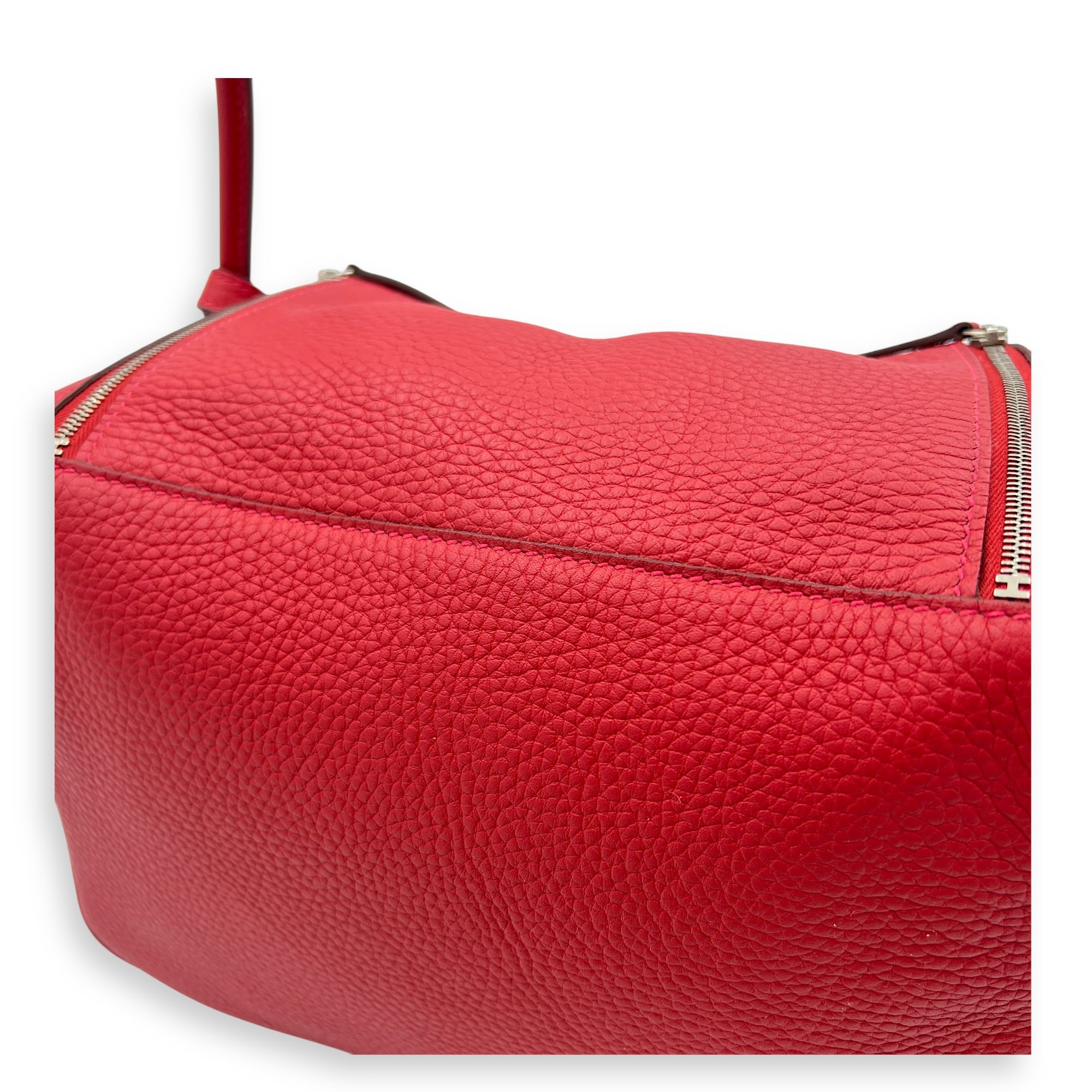 Lindy Red in Clemence, Silver hardware