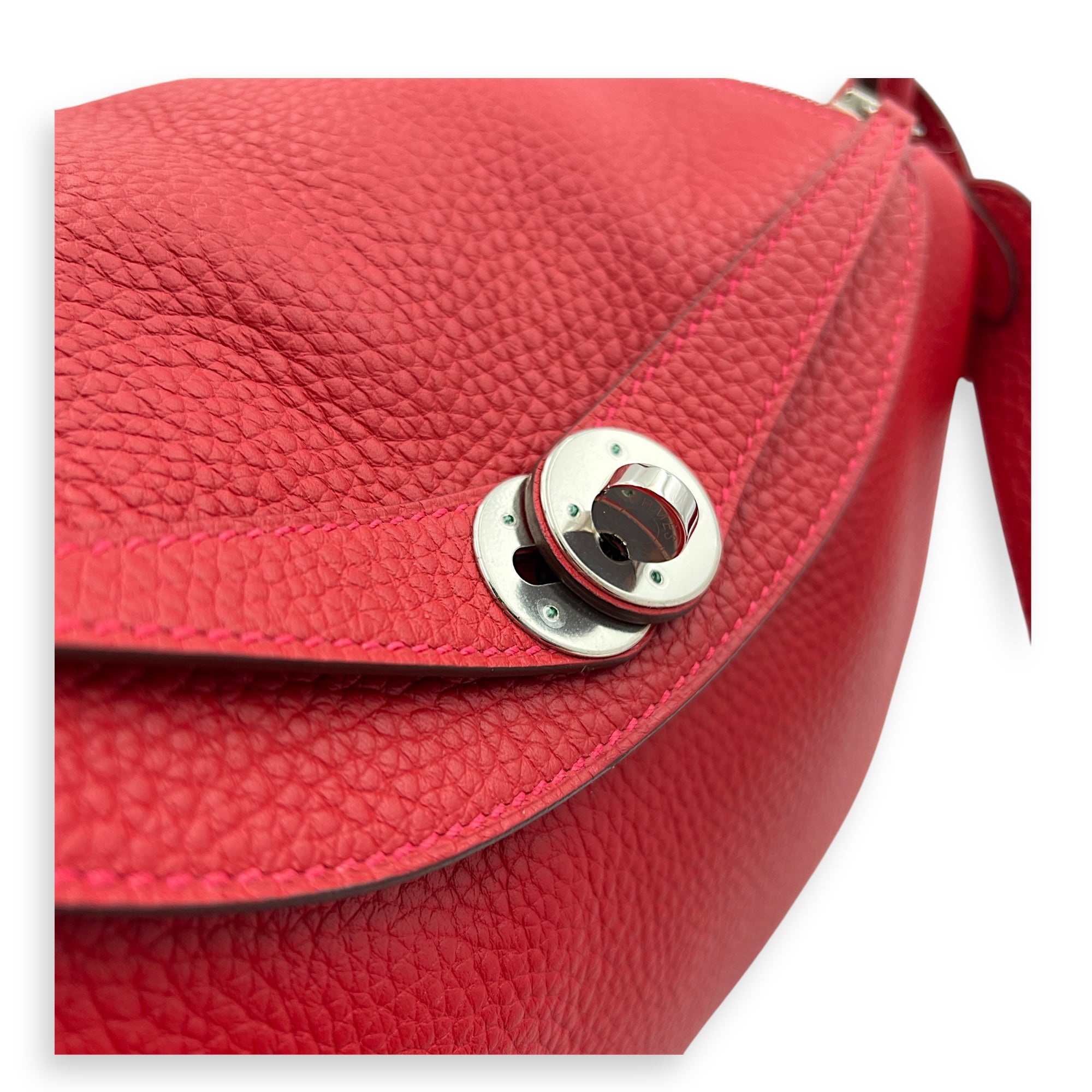 Lindy Red in Clemence, Silver hardware