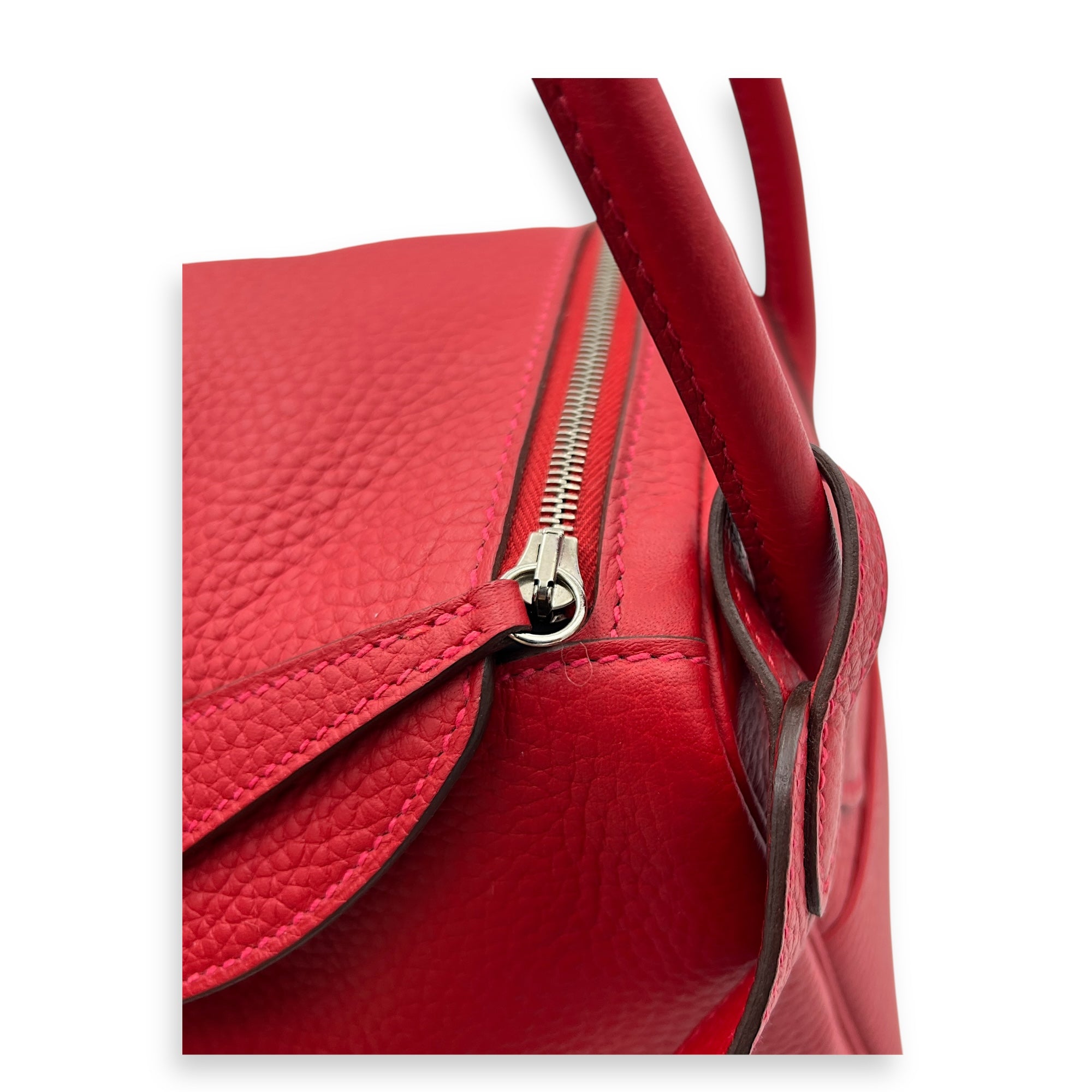 Lindy Red in Clemence, Silver hardware