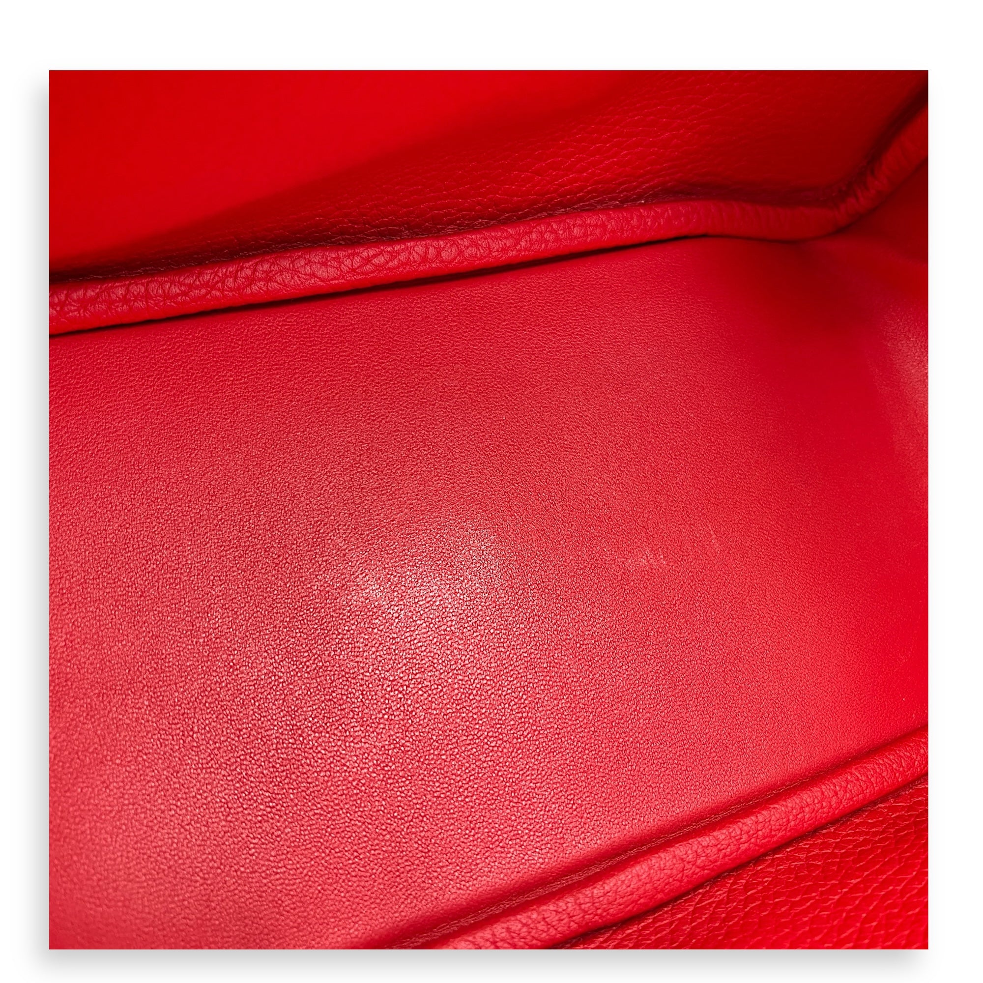 Lindy Red in Clemence, Silver hardware