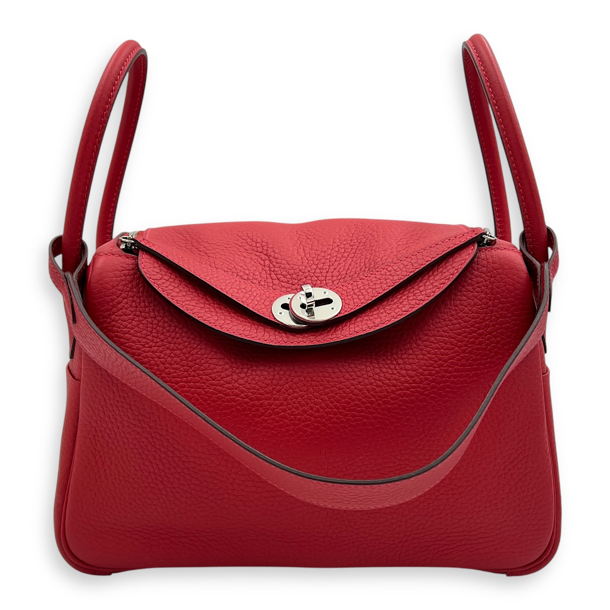 Lindy Red in Clemence, Silver hardware