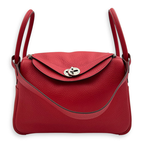 Lindy Red in Clemence, Silver hardware