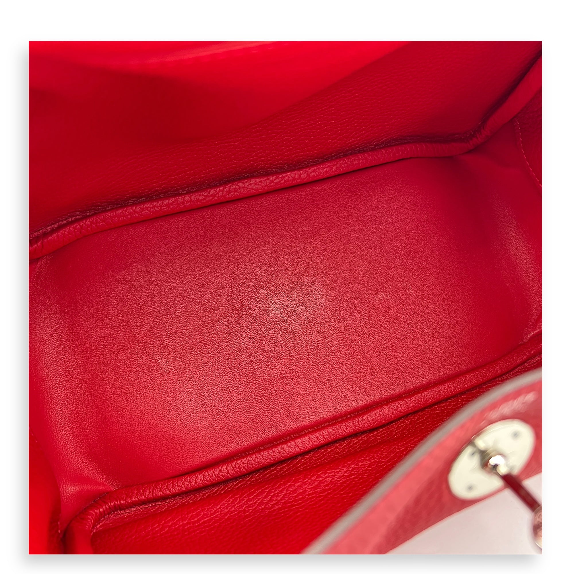 Lindy Red in Clemence, Silver hardware