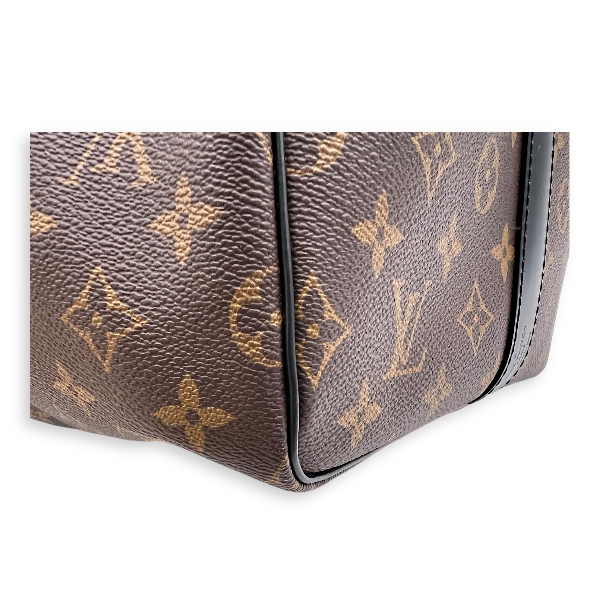 Keepall Duffle Bag 55 Black in Monogram Coated Canvas, Silver hardware