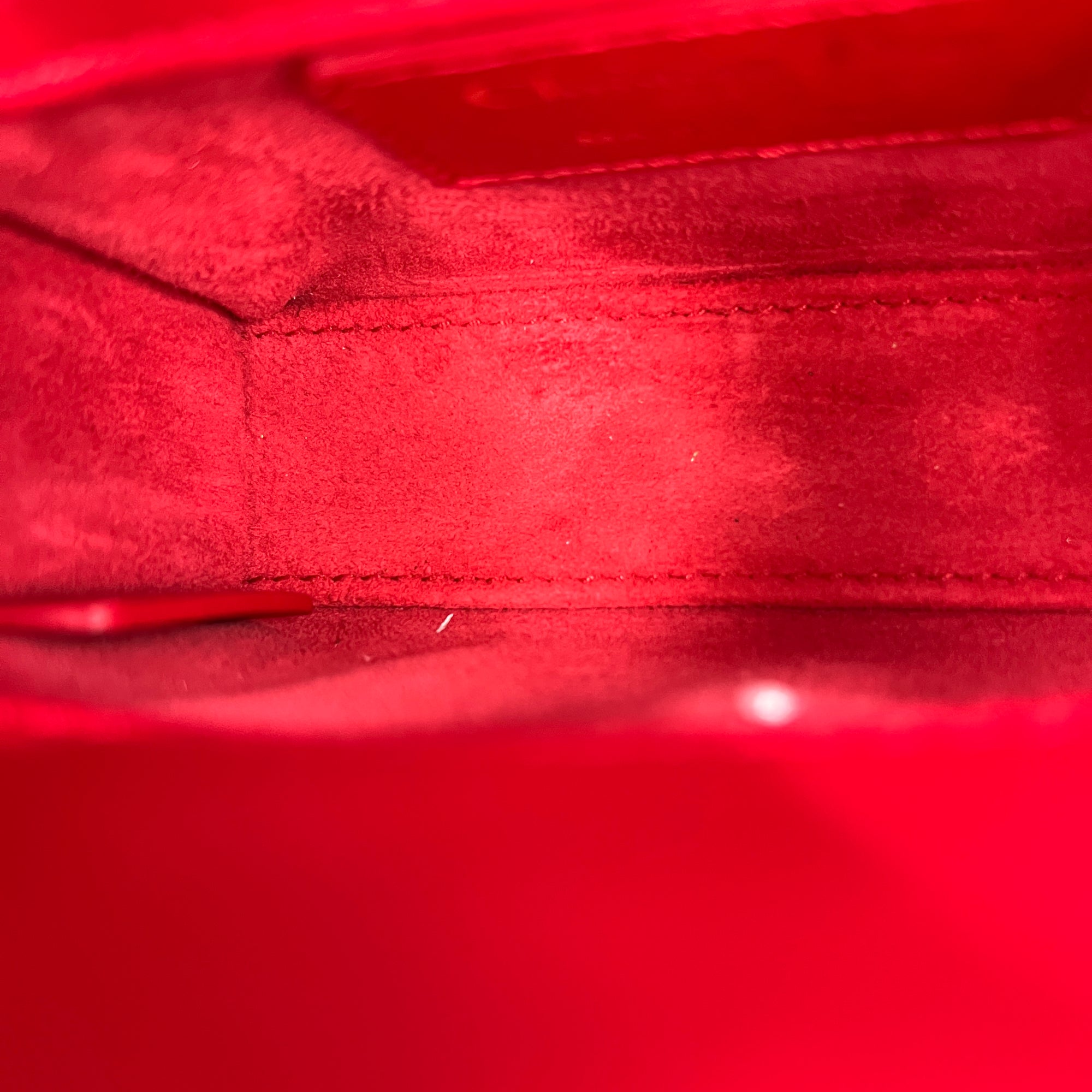 Lady Dior Top Handle Bag Nano Red in Lambskin, Gold hardware