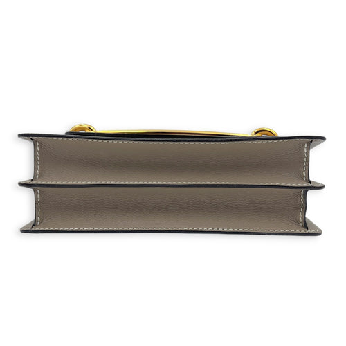 Roulis 23 Etoupe Crossbody Bag in Calfskin, Gold hardware