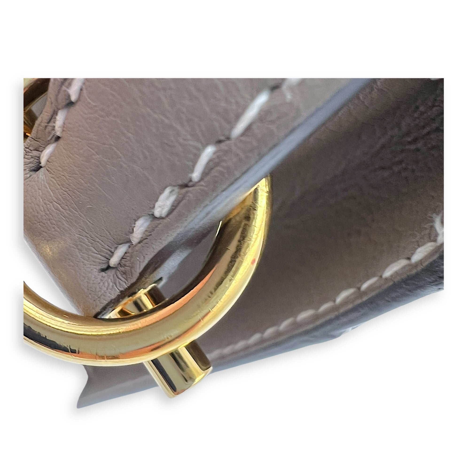 Roulis 23 Etoupe Crossbody Bag in Calfskin, Gold hardware