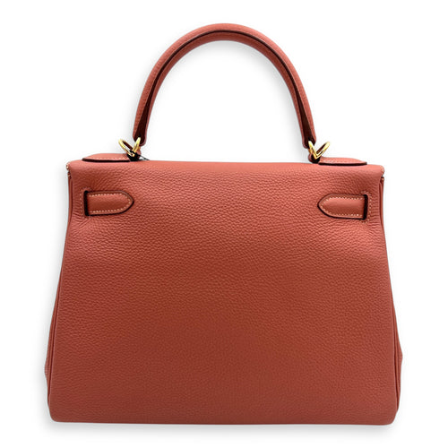 Kelly 28 Rose Tea in Clemence, Gold hardware