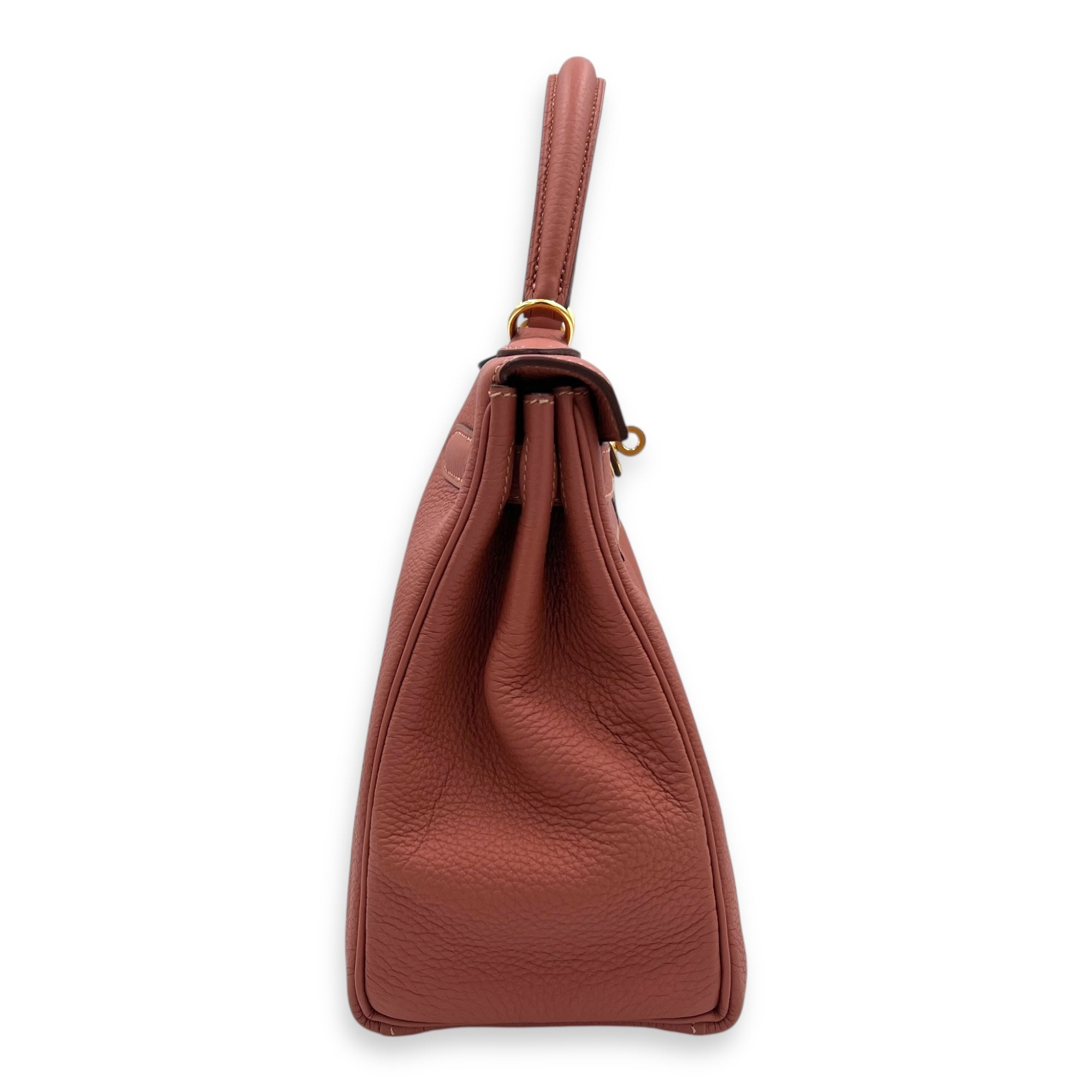 Kelly 28 Rose Tea in Clemence, Gold hardware