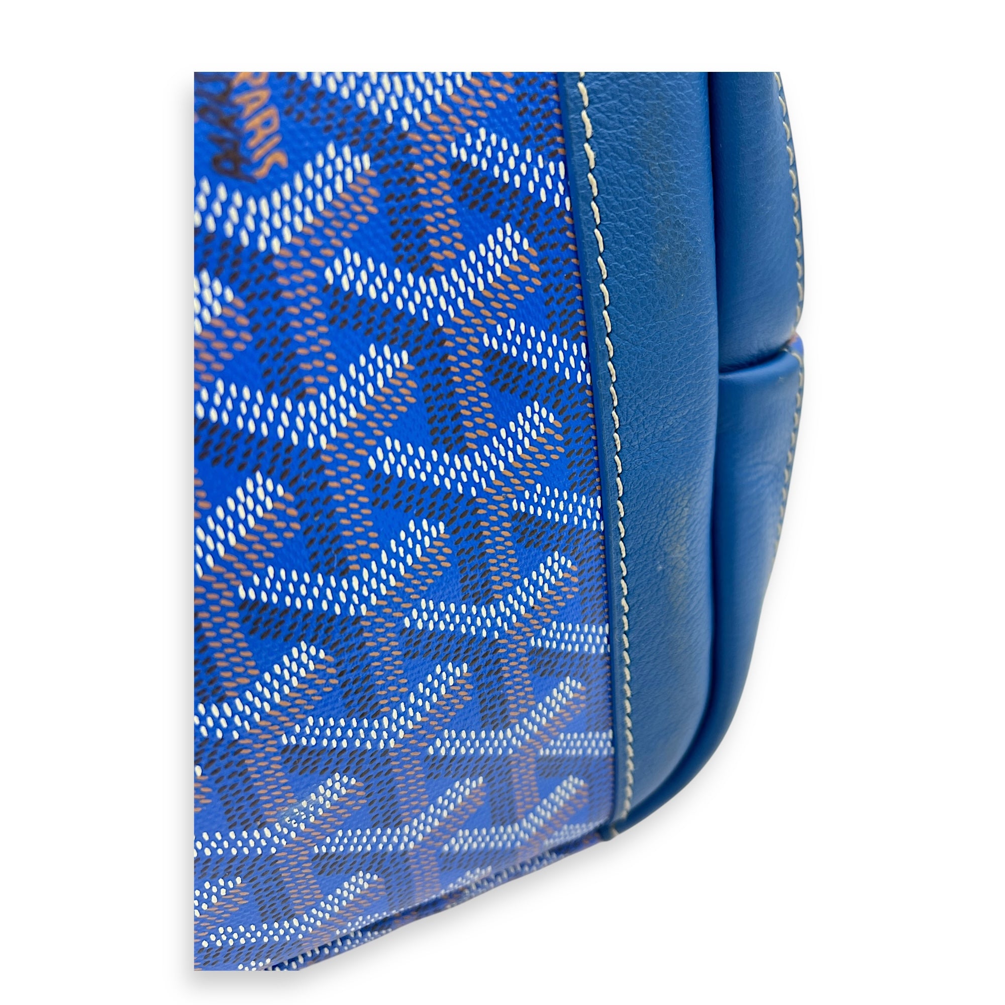Artois MM (with Initials) Blue in Coated Canvas, Silver hardware