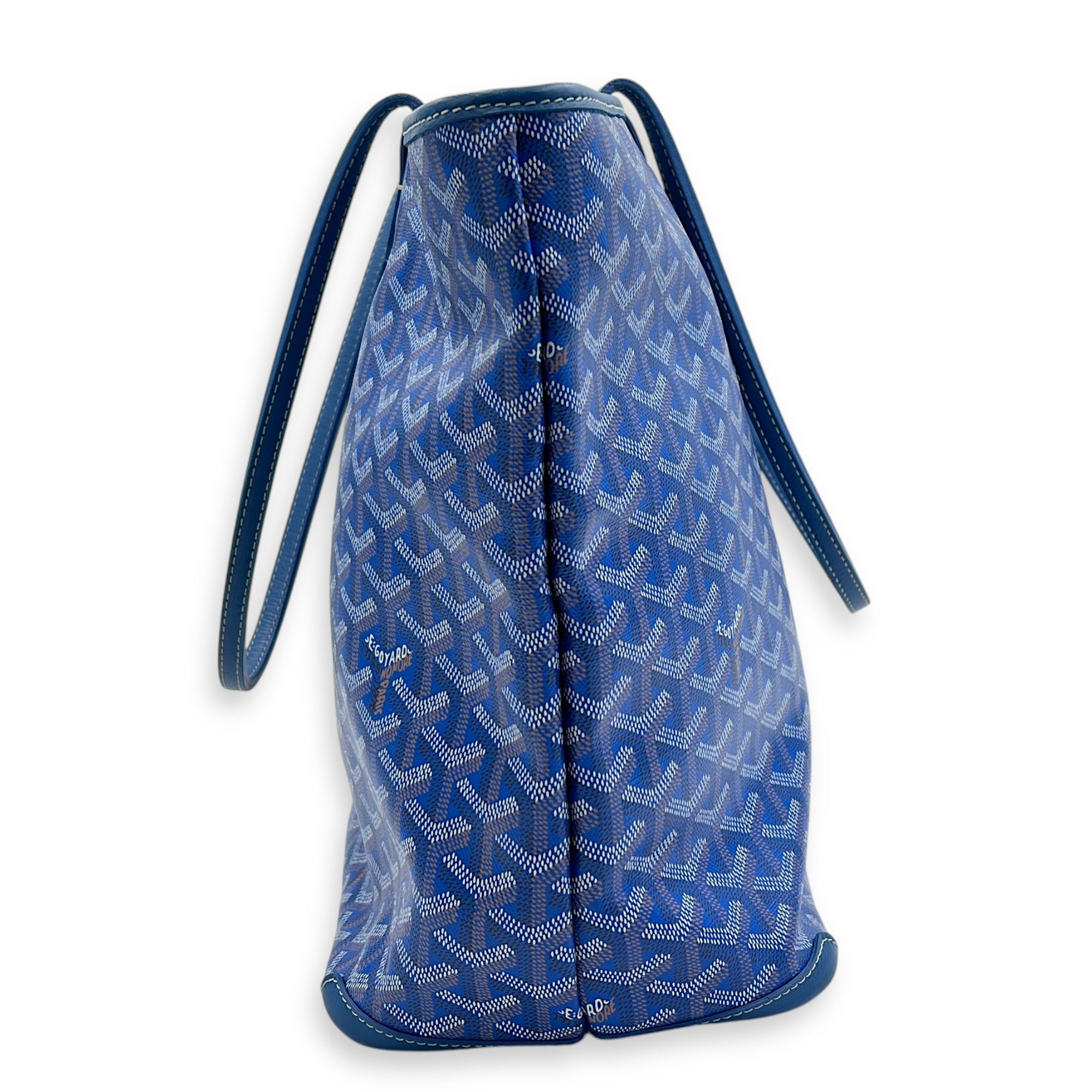 Artois MM (with Initials) Blue in Coated Canvas, Silver hardware