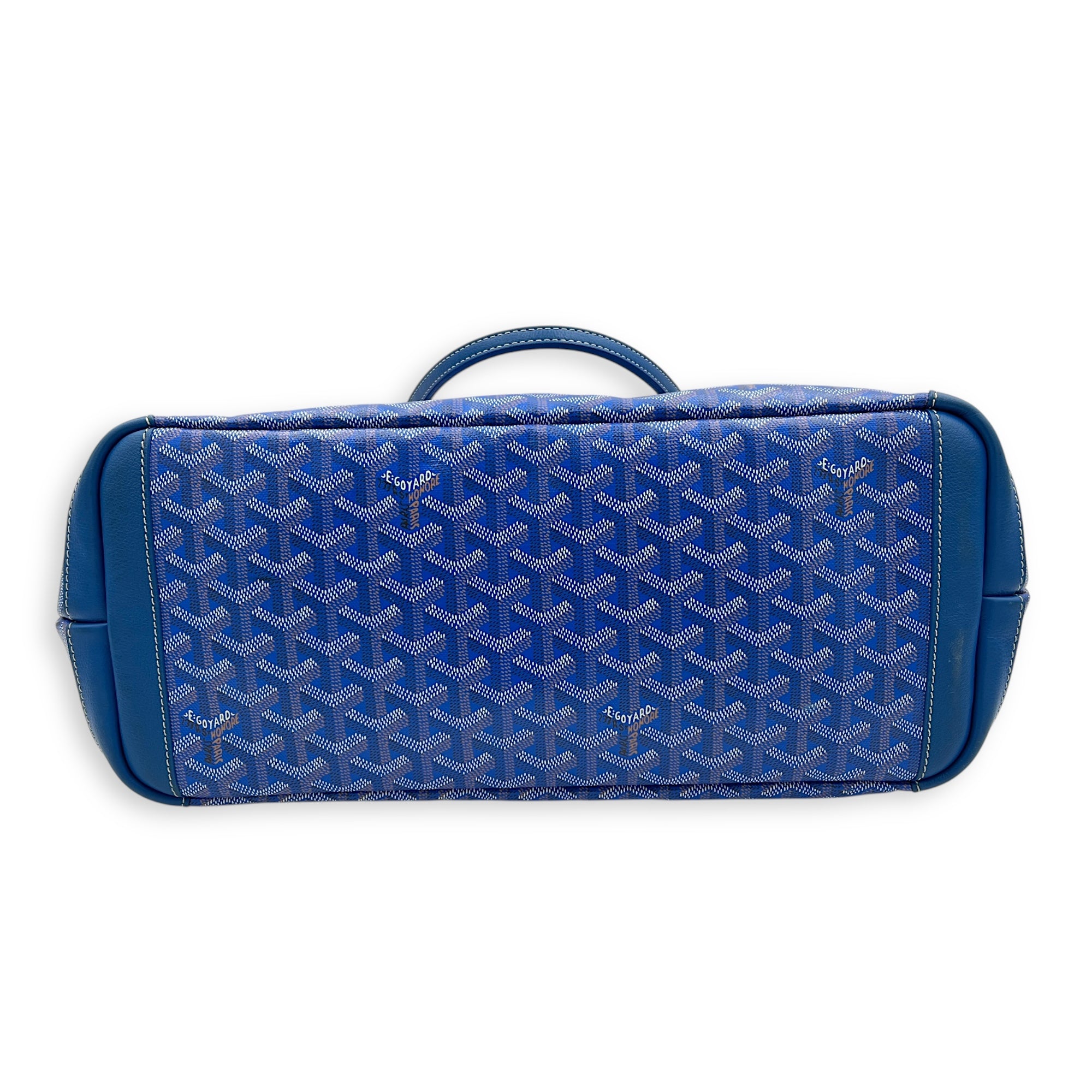Artois MM (with Initials) Blue in Coated Canvas, Silver hardware
