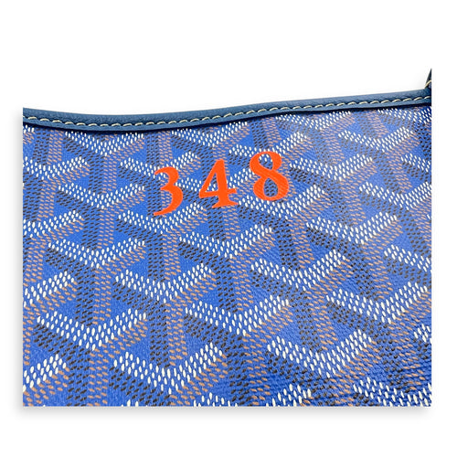 Artois MM (with Initials) Blue in Coated Canvas, Silver hardware