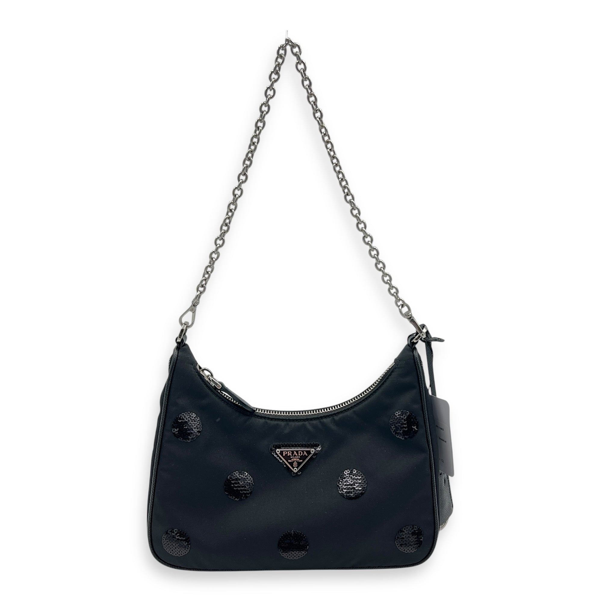 Re-Edition 2005 Crossbody Bag Black in Re-Nylon, Silver hardware