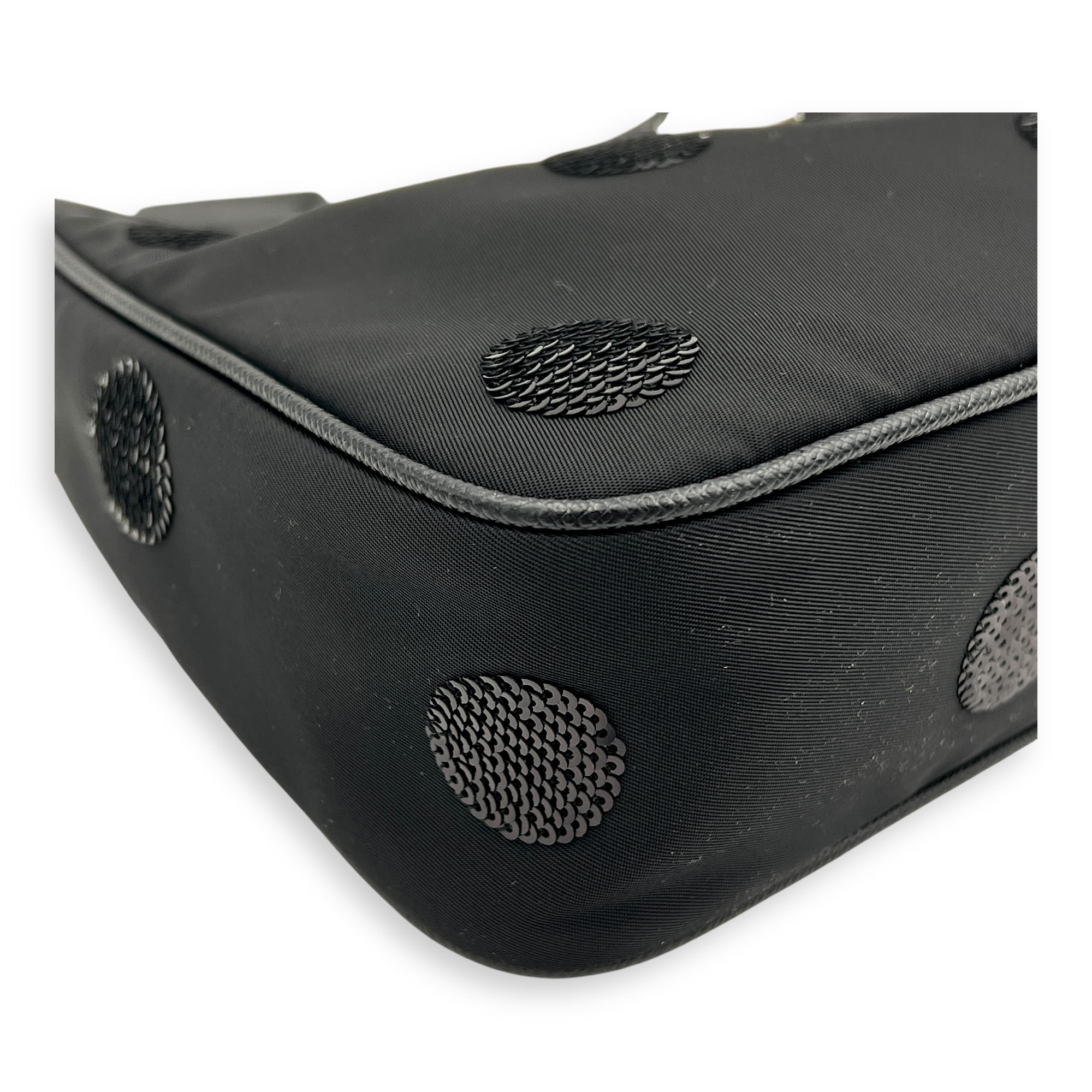 Re-Edition 2005 Crossbody Bag Black in Re-Nylon, Silver hardware