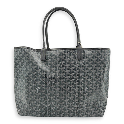 Saint Louis PM Grey in Coated Canvas, Silver hardware