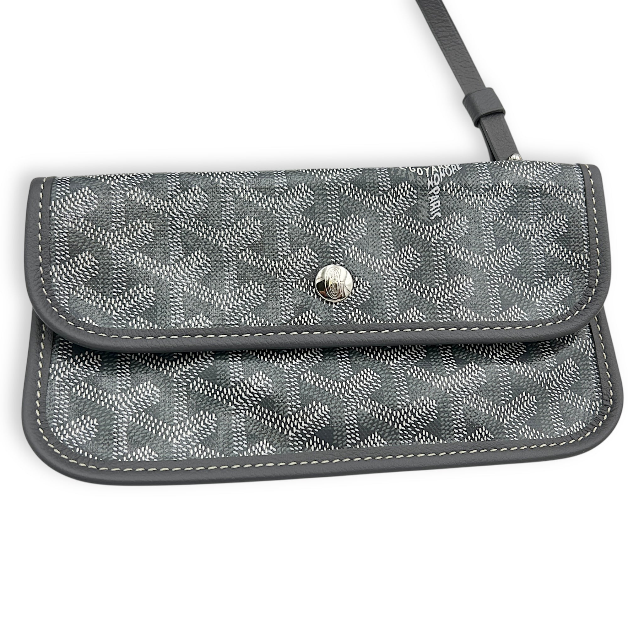 Saint Louis PM Grey in Coated Canvas, Silver hardware