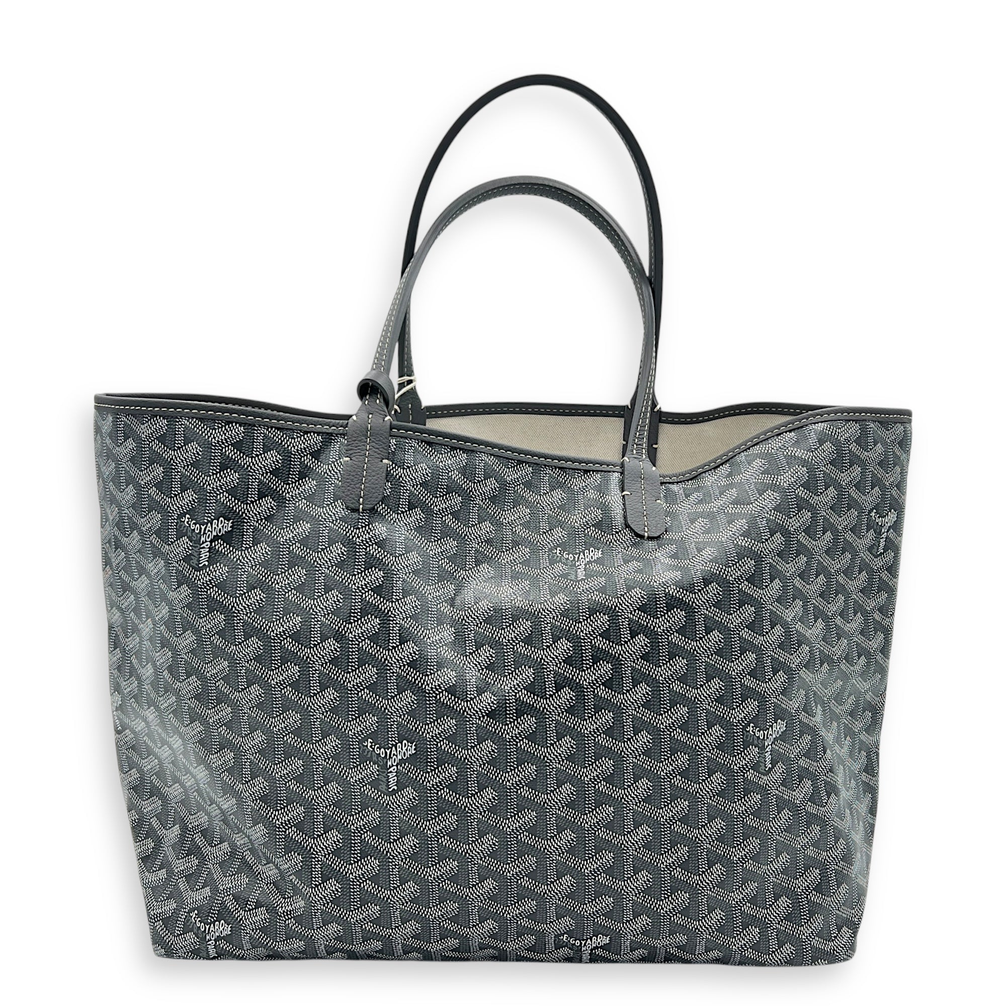 Saint Louis PM Grey in Coated Canvas, Silver hardware