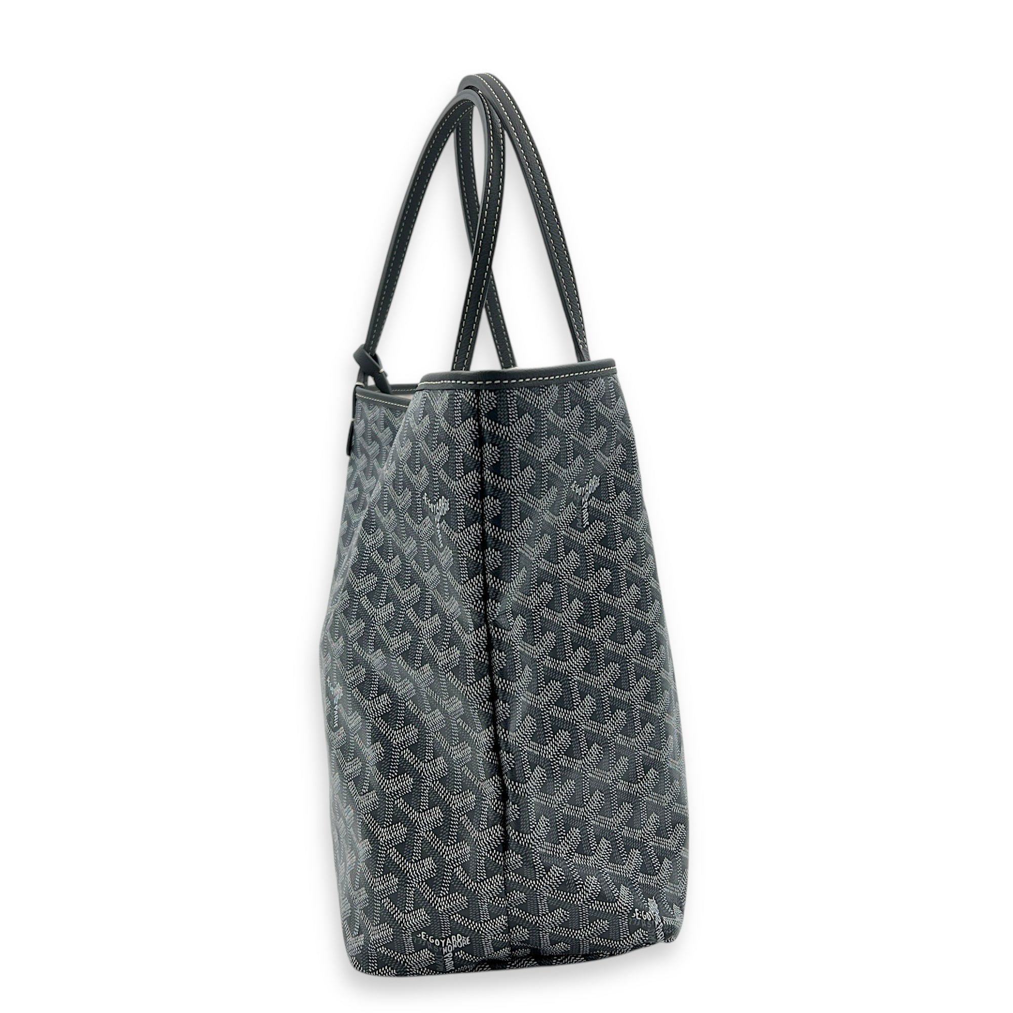 Saint Louis PM Grey in Coated Canvas, Silver hardware