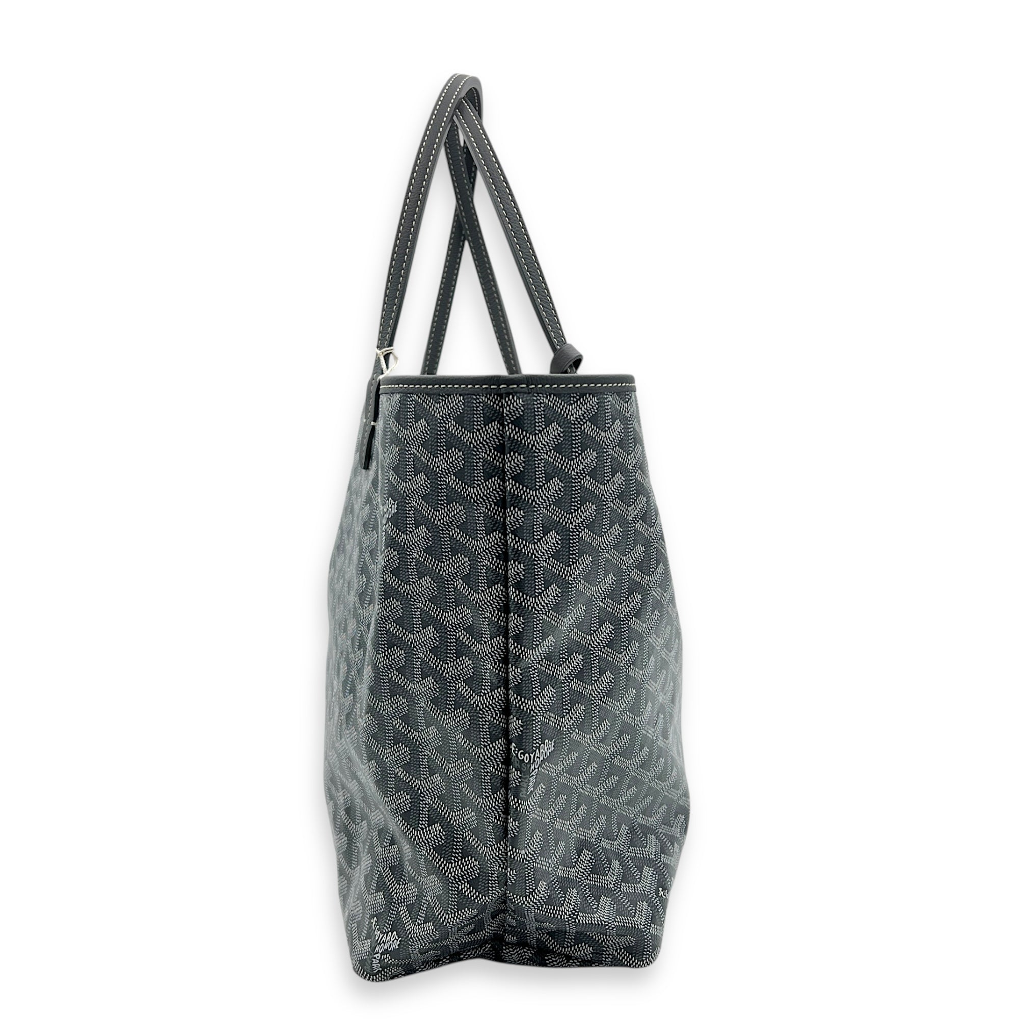 Saint Louis PM Grey in Coated Canvas, Silver hardware