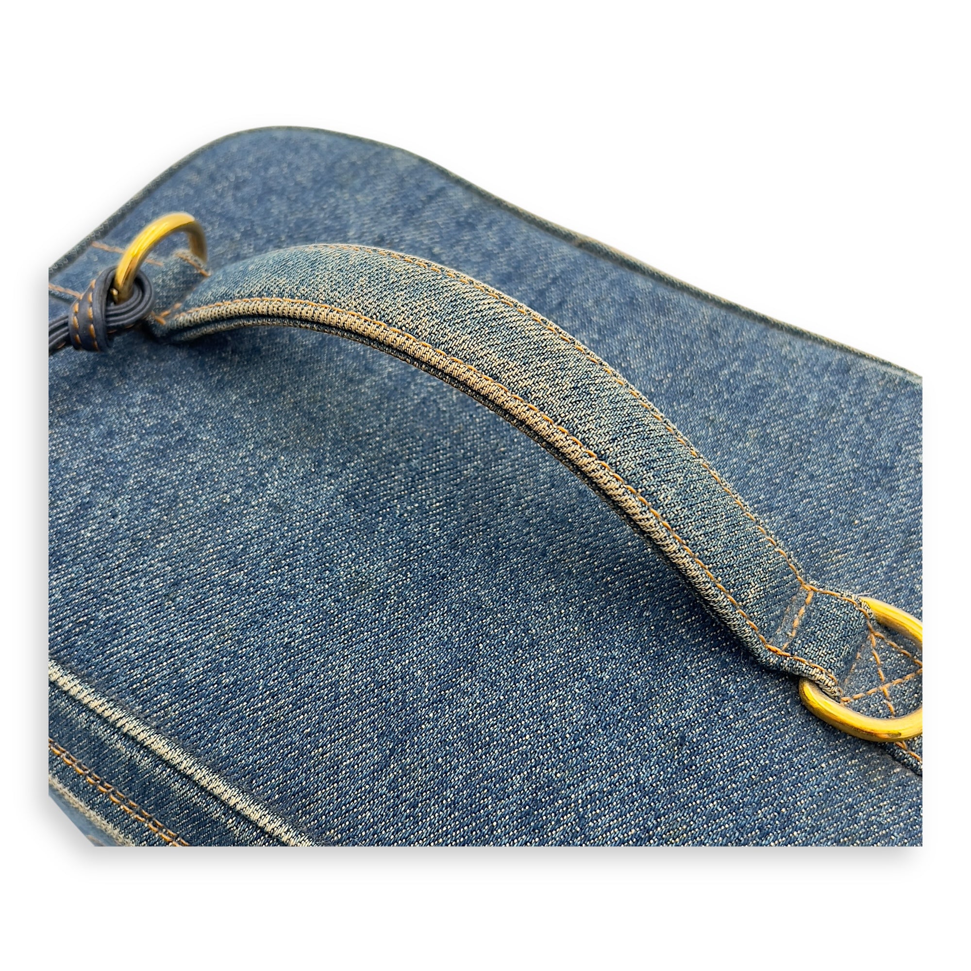 CC Vintage Vanity Bag Blue in Denim, Gold hardware