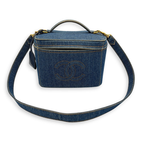 CC Vintage Vanity Bag Blue in Denim, Gold hardware