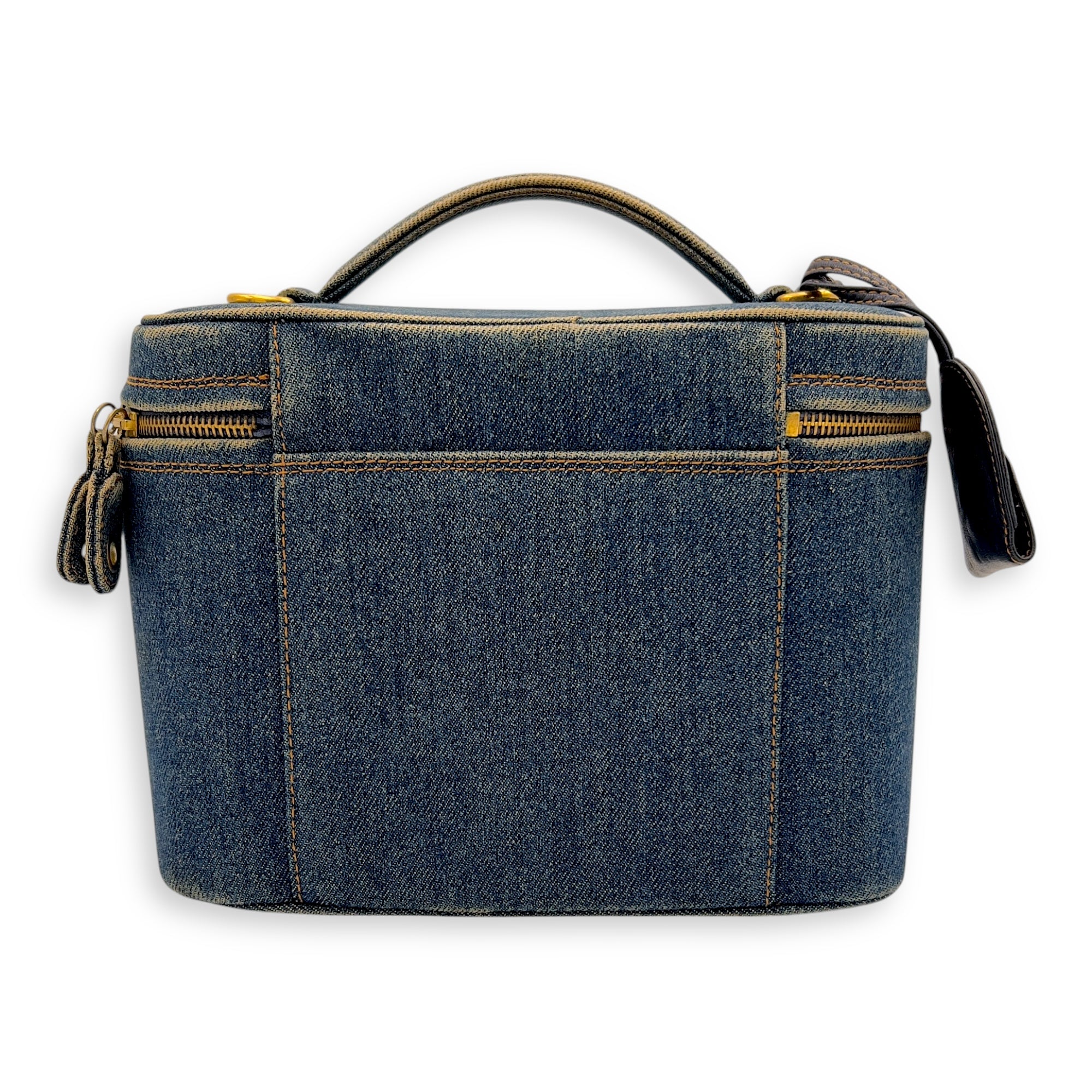 CC Vintage Vanity Bag Blue in Denim, Gold hardware