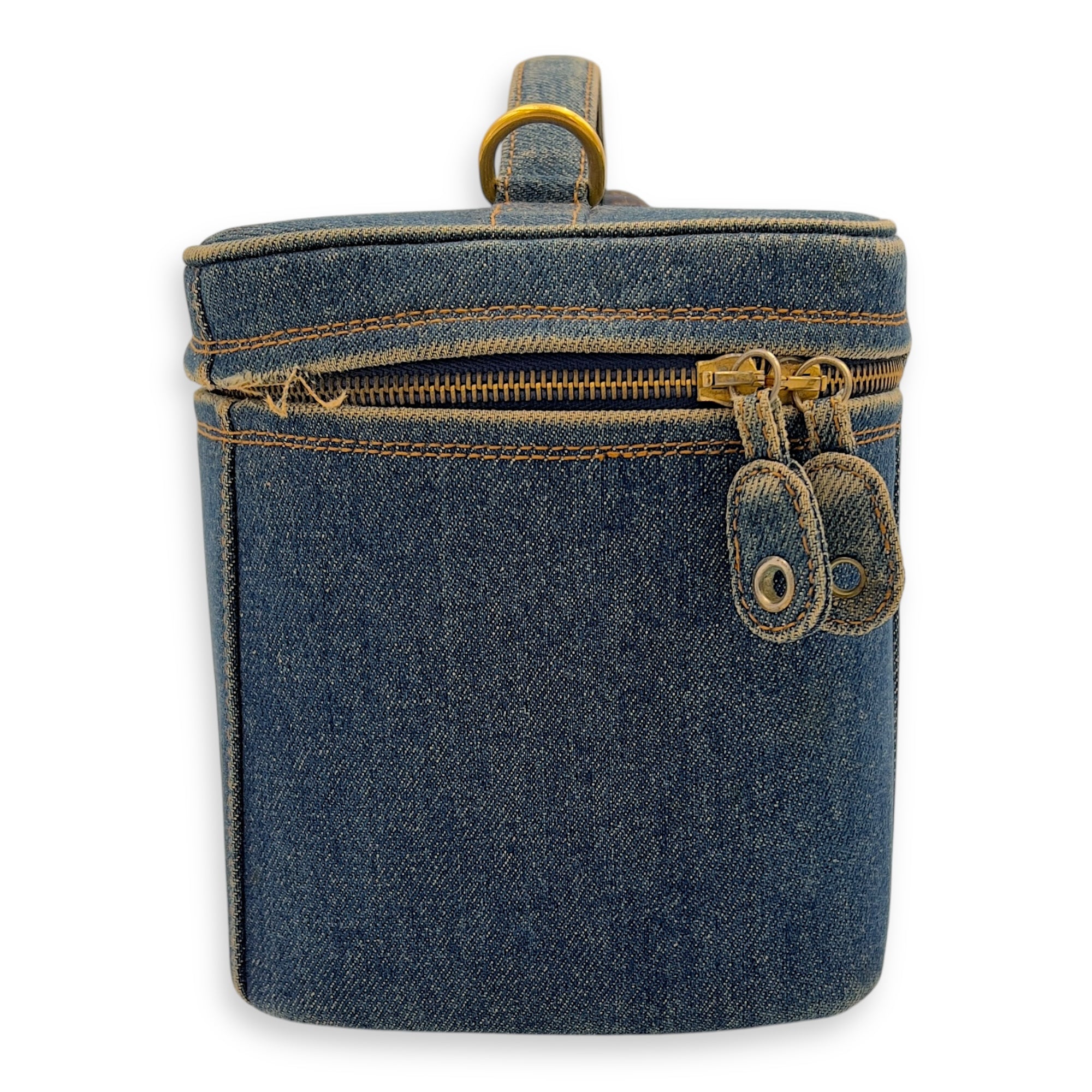 CC Vintage Vanity Bag Blue in Denim, Gold hardware