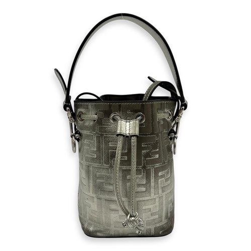 Mon Tresor Bucket Bag Silver in Calfskin, Silver hardware