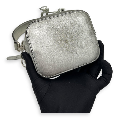 Mon Tresor Bucket Bag Silver in Calfskin, Silver hardware