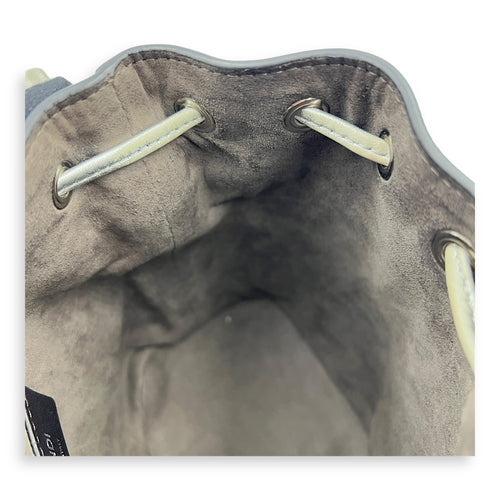 Mon Tresor Bucket Bag Silver in Calfskin, Silver hardware