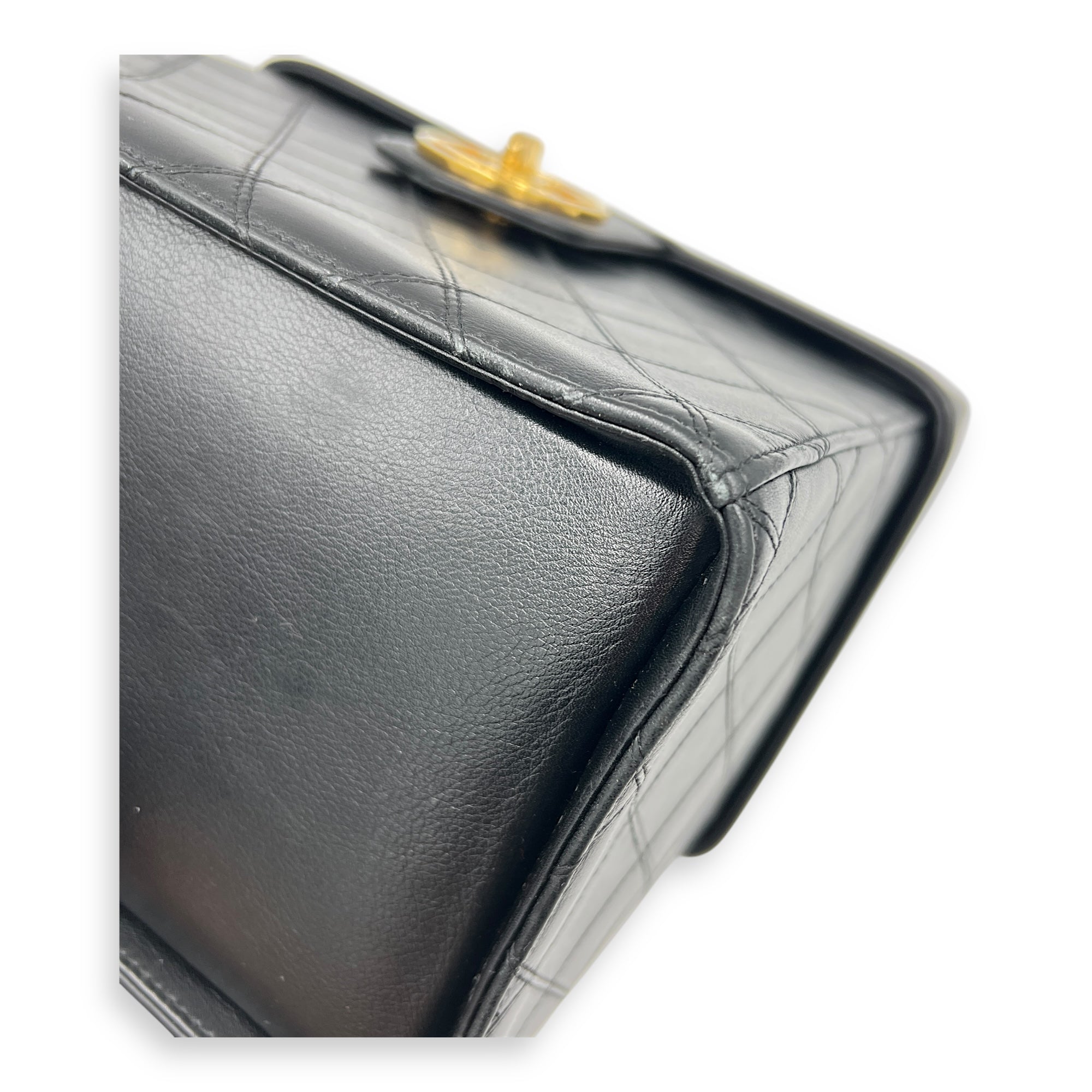 Vintage CC Vanity Bag Black in Calfskin, Gold hardware