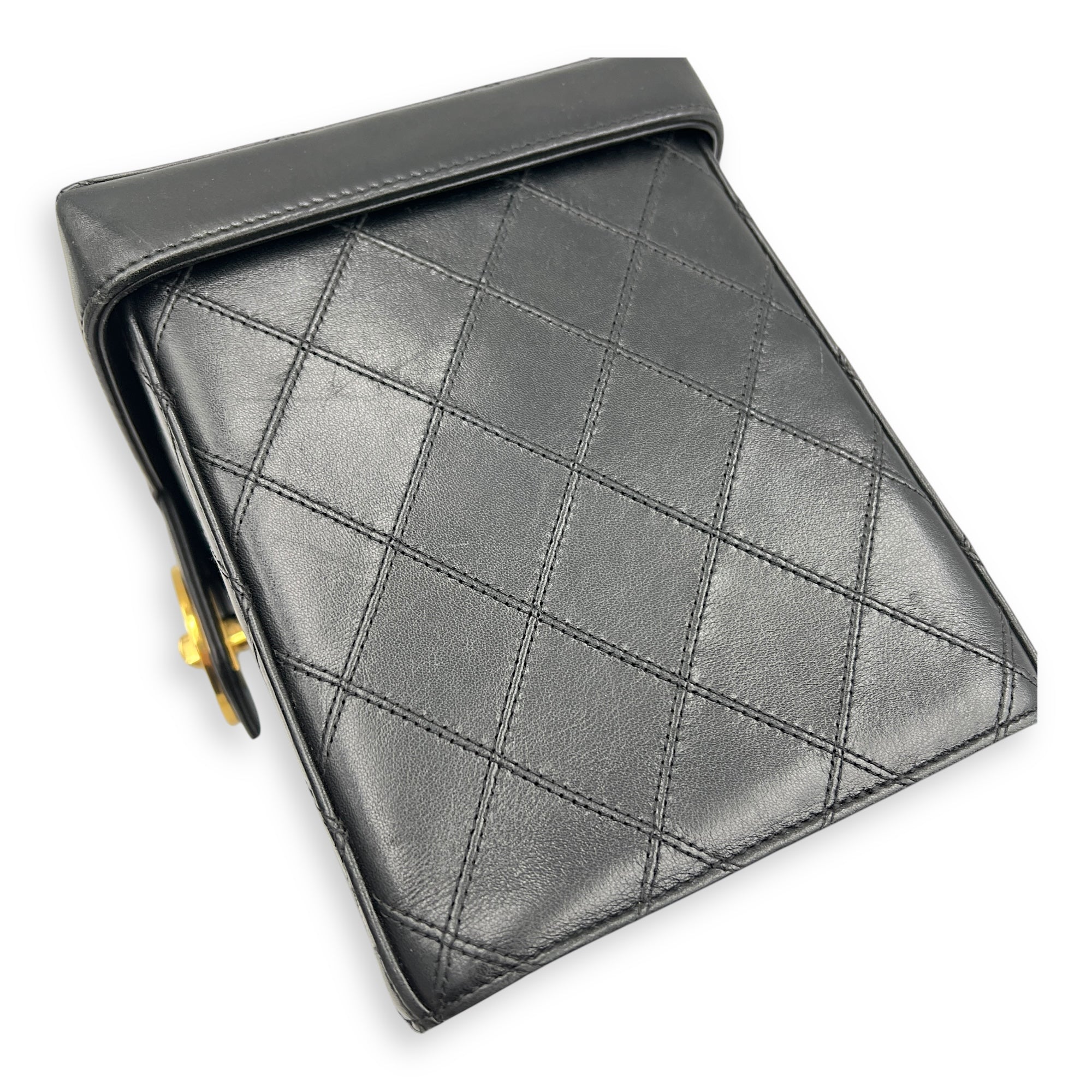 Vintage CC Vanity Bag Black in Calfskin, Gold hardware