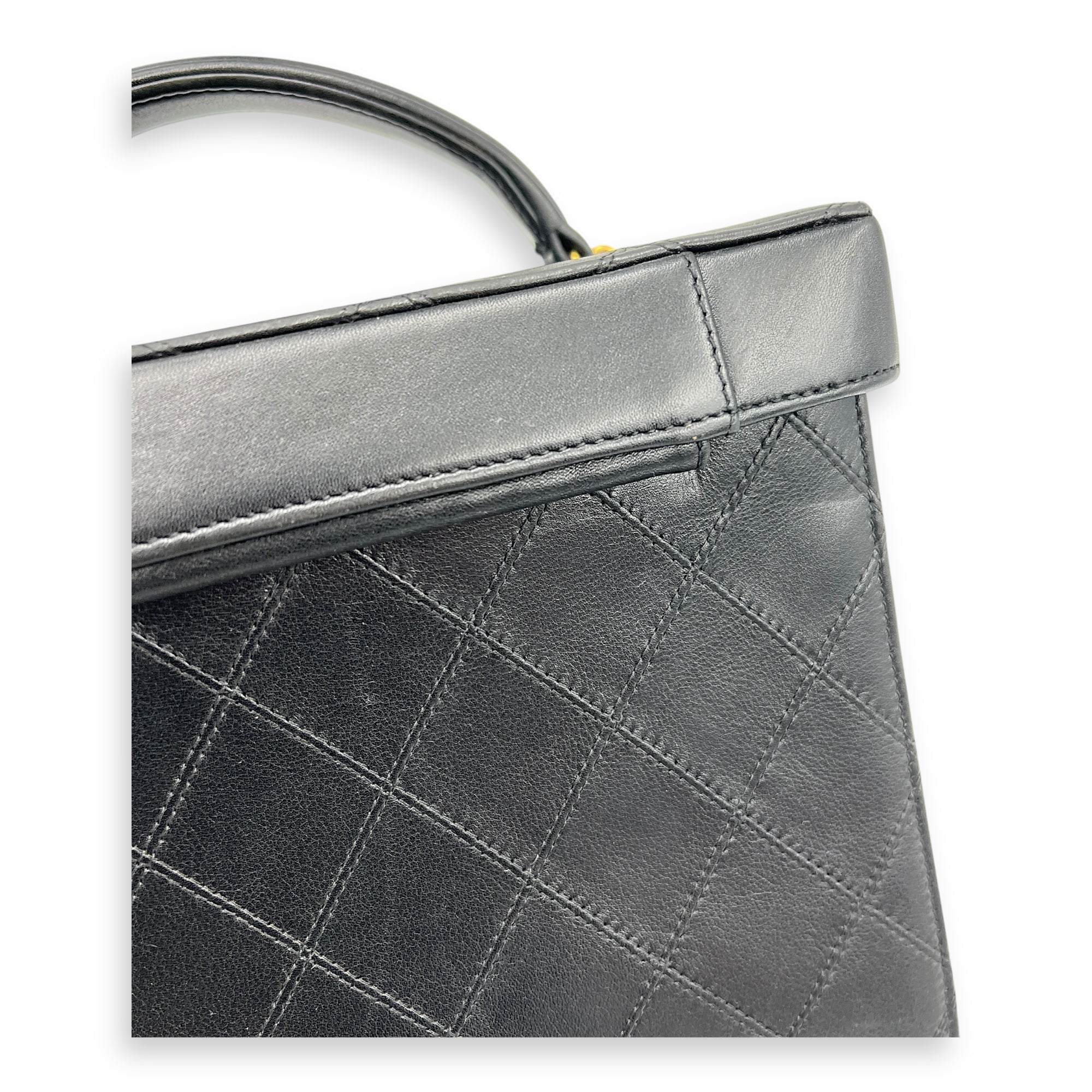 Vintage CC Vanity Bag Black in Calfskin, Gold hardware