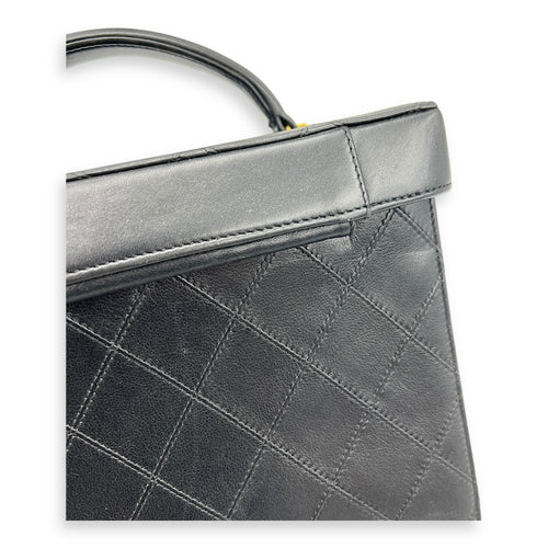 Vintage CC Vanity Bag Black in Calfskin, Gold hardware
