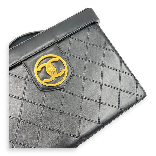 Vintage CC Vanity Bag Black in Calfskin, Gold hardware