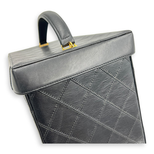 Vintage CC Vanity Bag Black in Calfskin, Gold hardware