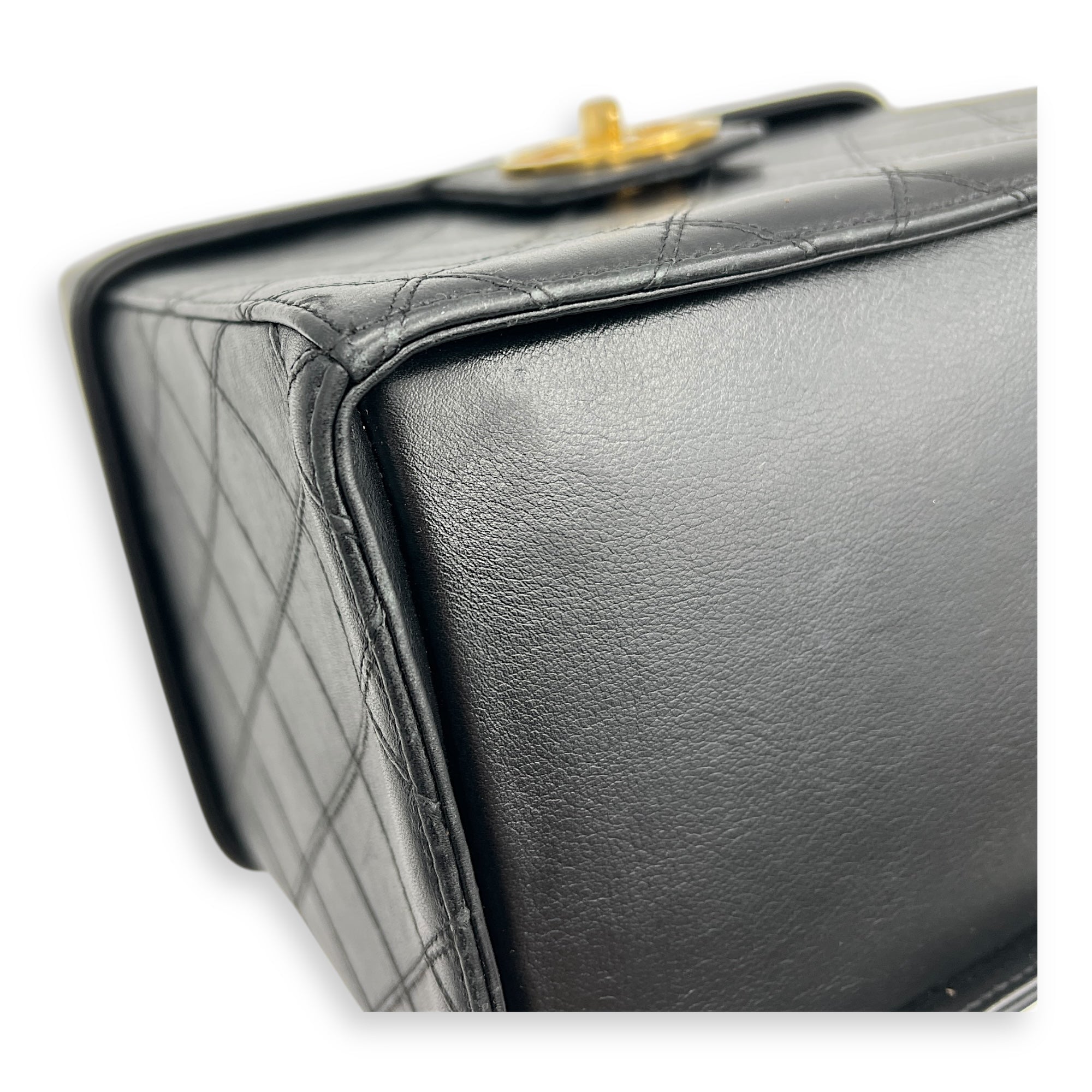 Vintage CC Vanity Bag Black in Calfskin, Gold hardware
