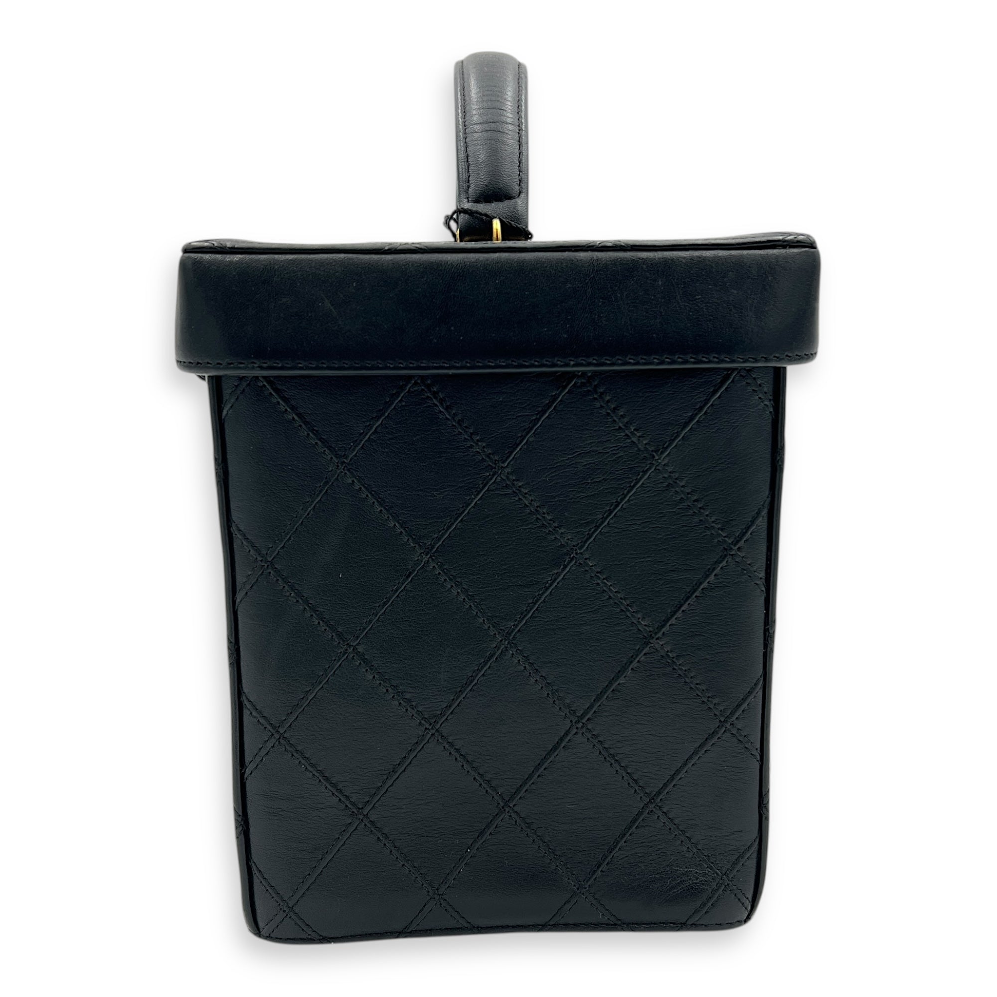 Vintage CC Vanity Bag Black in Calfskin, Gold hardware