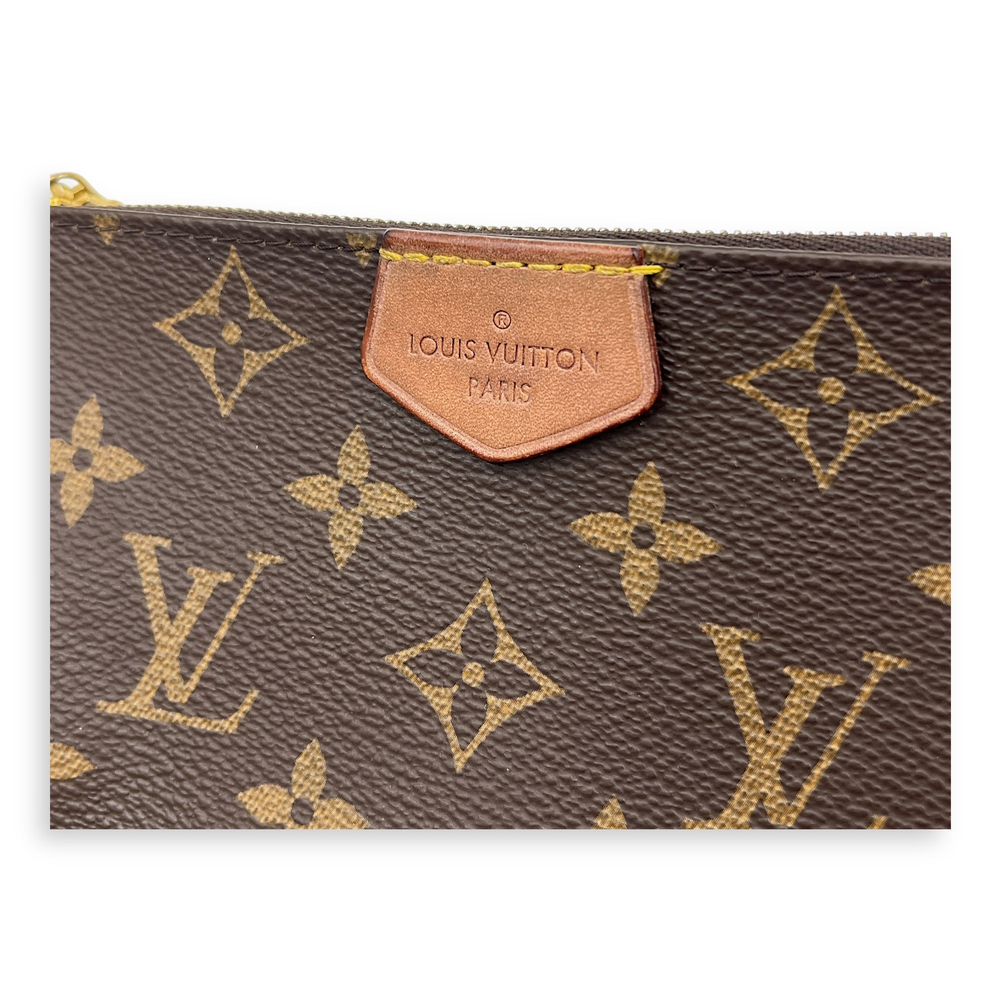 Multi-Pochette Accessoires Crossbody Bag Brown in Monogram Coated Canvas, Gold hardware