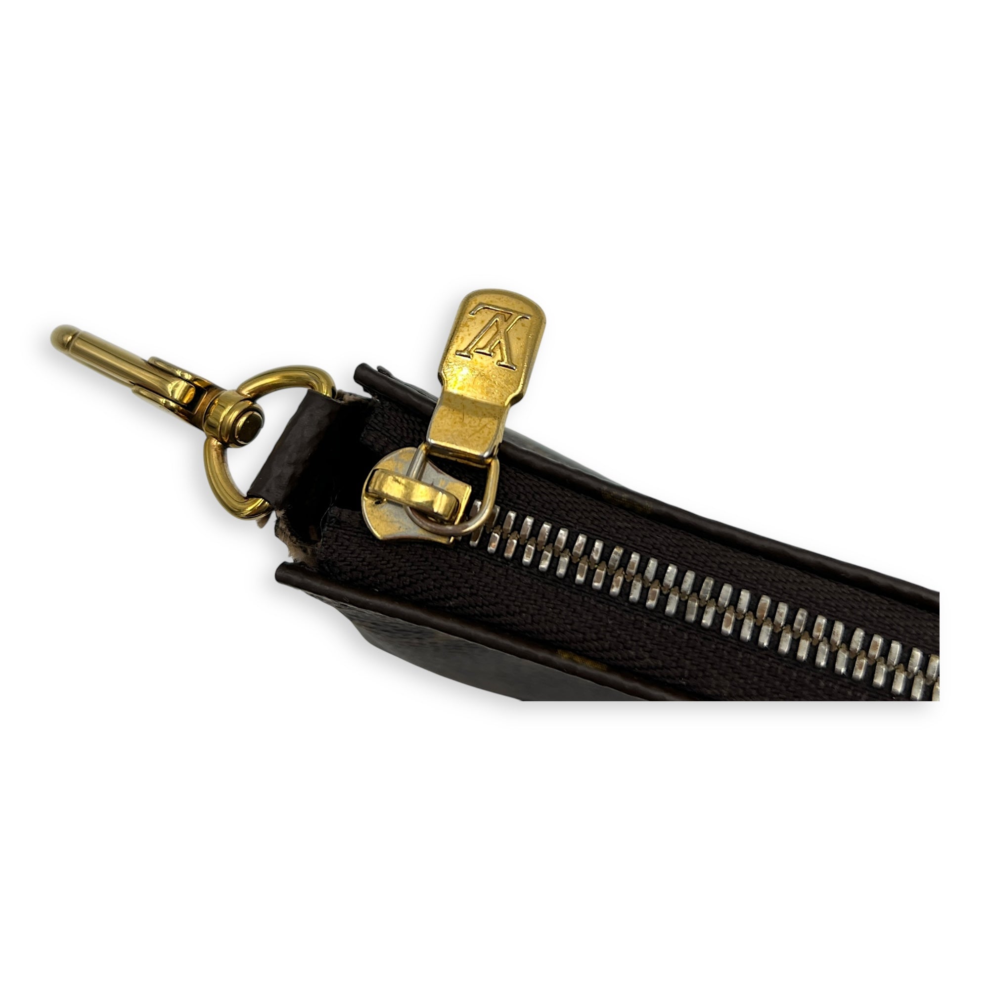 Multi-Pochette Accessoires Crossbody Bag Brown in Monogram Coated Canvas, Gold hardware