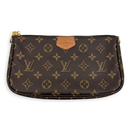 Multi-Pochette Accessoires Crossbody Bag Brown in Monogram Coated Canvas, Gold hardware