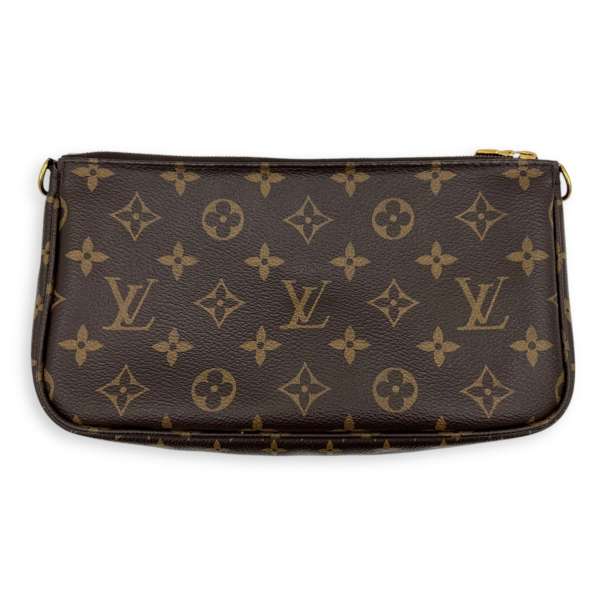 Multi-Pochette Accessoires Crossbody Bag Brown in Monogram Coated Canvas, Gold hardware