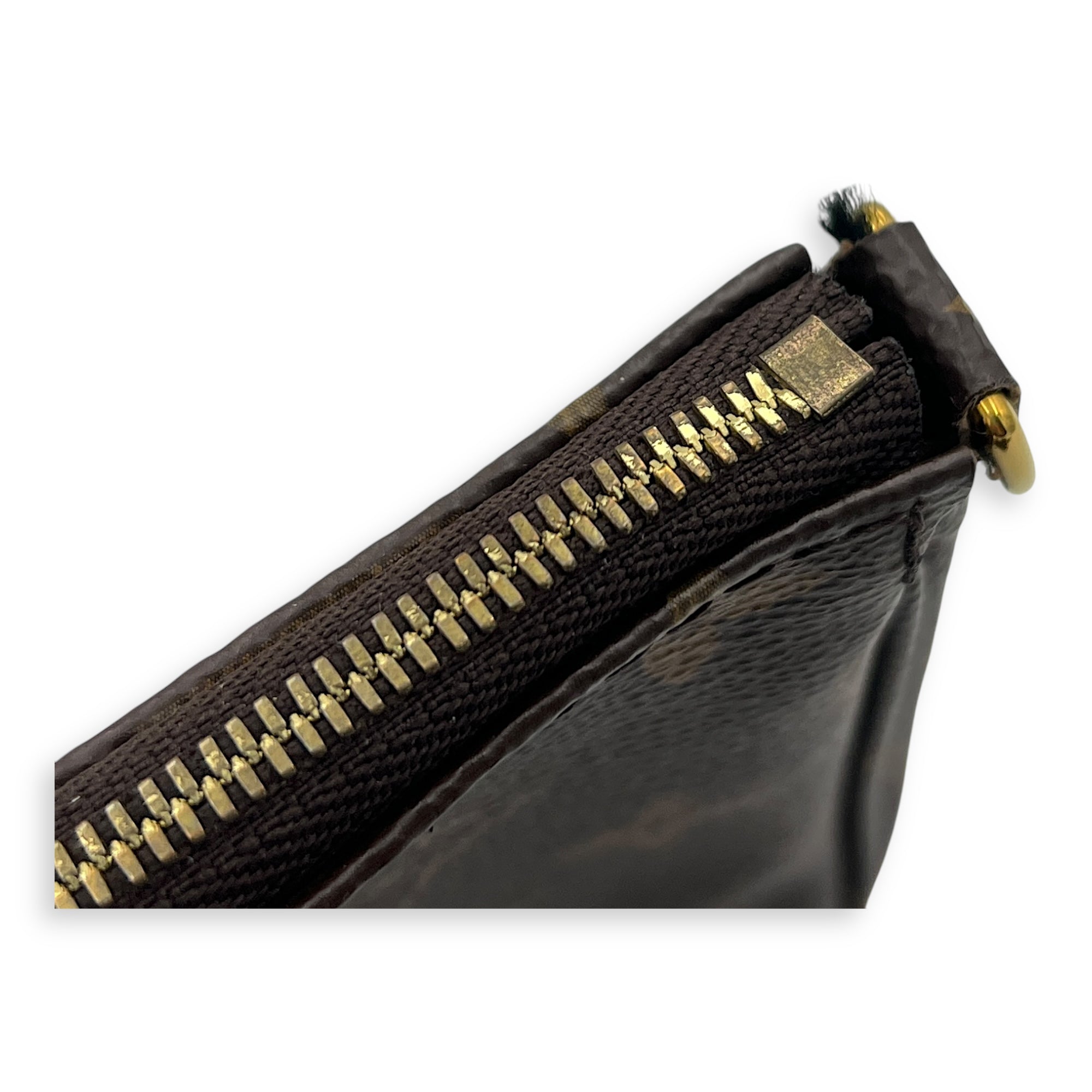 Multi-Pochette Accessoires Crossbody Bag Brown in Monogram Coated Canvas, Gold hardware