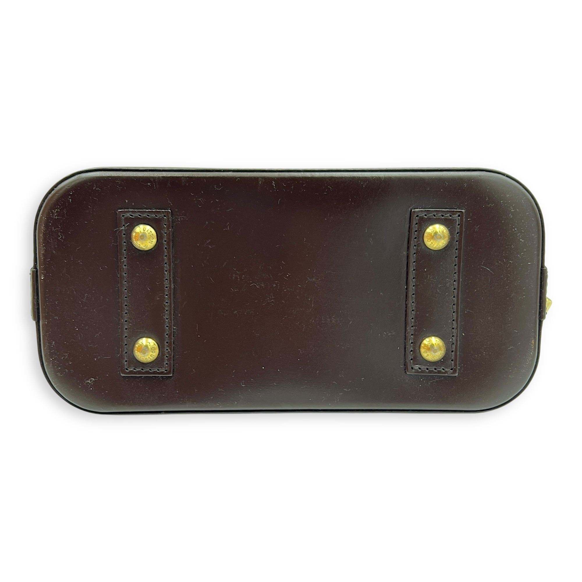 Alma Top Handle Bag Brown in Coated Canvas, Gold hardware