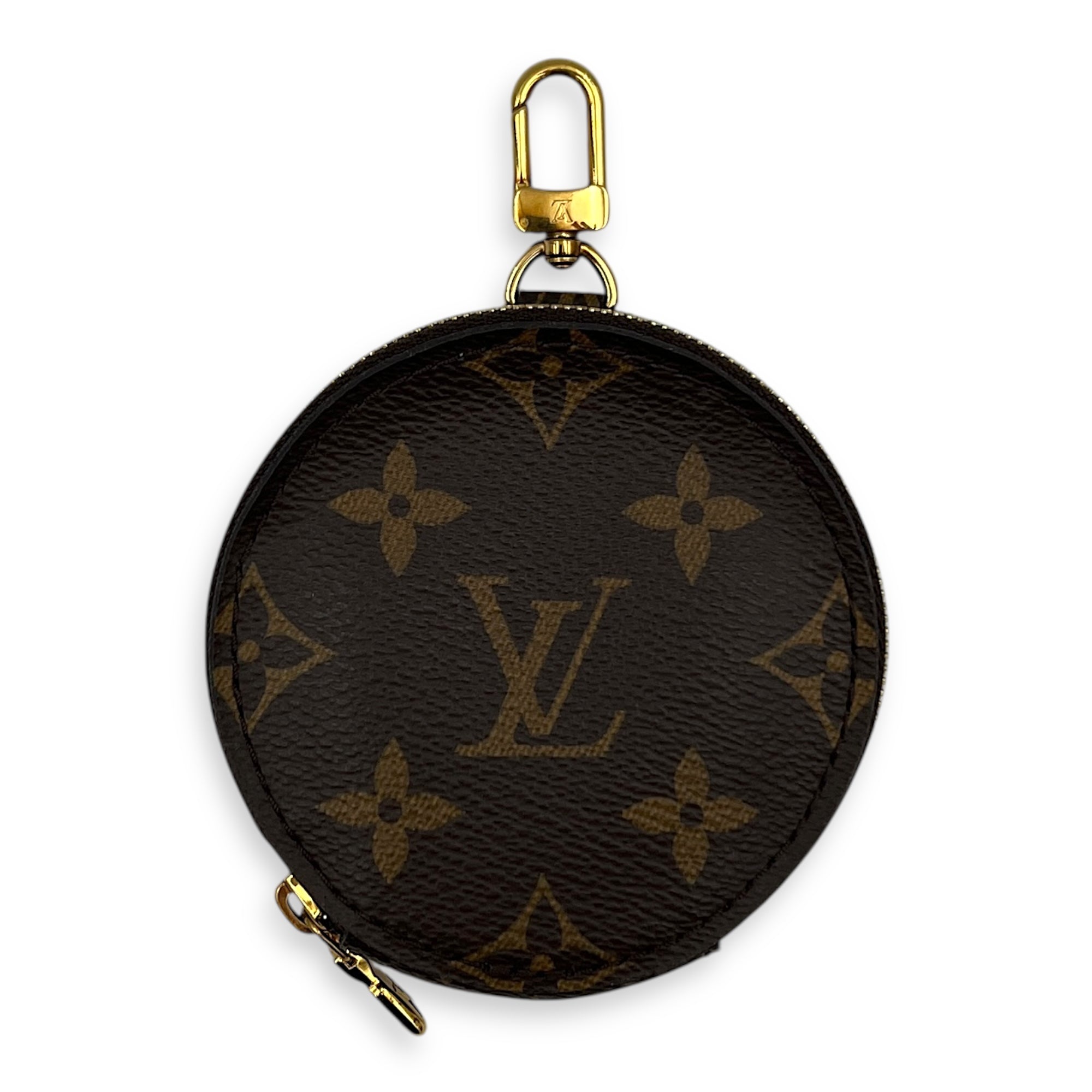 Pochette Accessoires Crossbody Bag Brown in Monogram Coated Canvas, Gold hardware