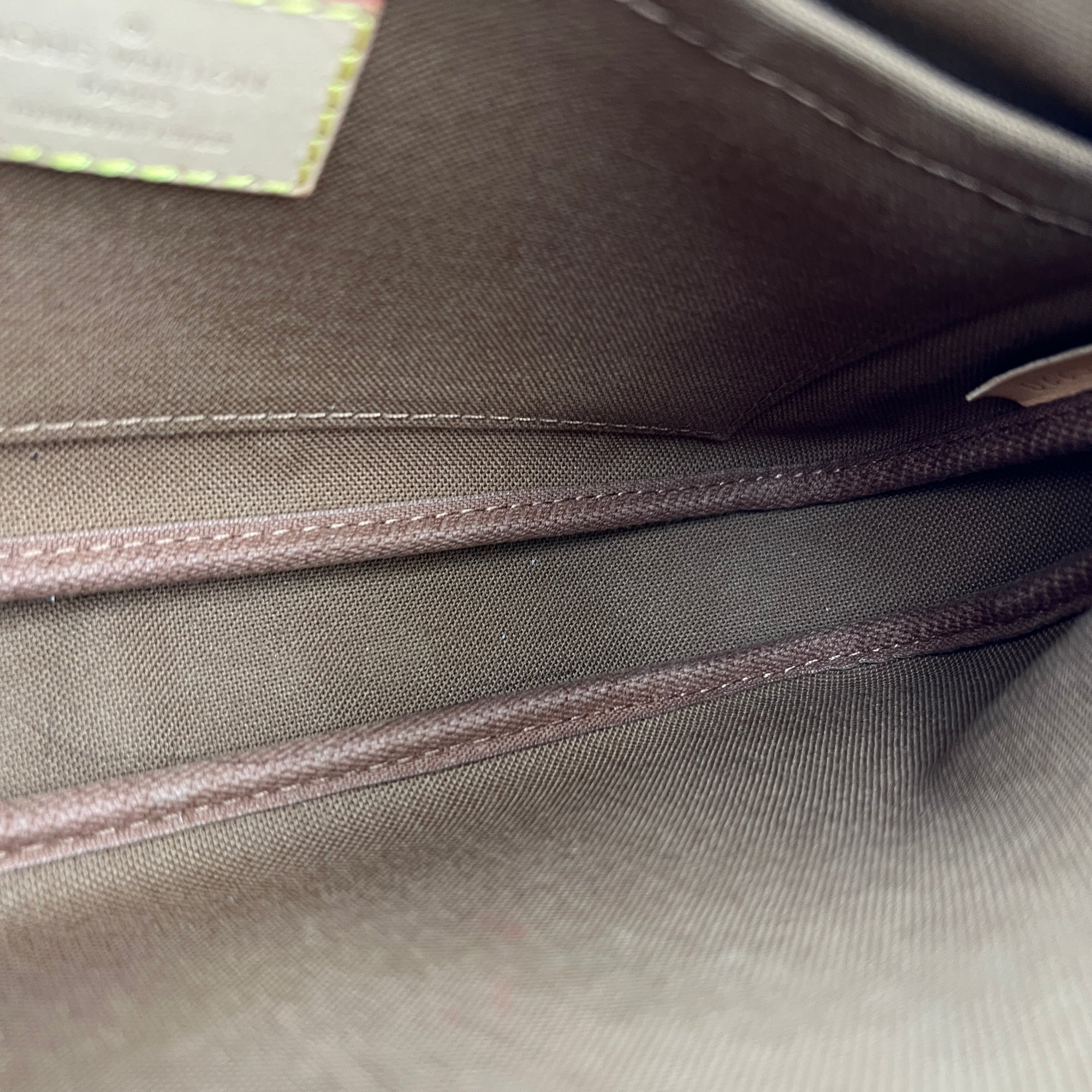 Pochette Accessoires Crossbody Bag Brown in Monogram Coated Canvas, Gold hardware