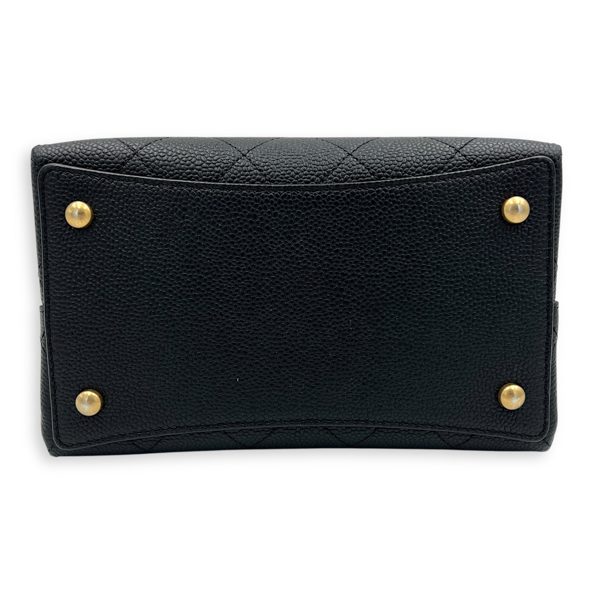 CC Bucket Bag Black in Caviar Leather, Gold hardware