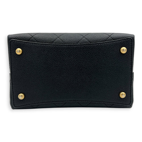 CC Bucket Bag Black in Caviar Leather, Gold hardware