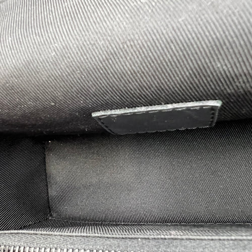 Steamer Shoulder Bag Black in Empreinte Leather, Black hardware